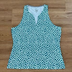 Nike Women's Dot Green White Athletic Tank XL Athleisure Sweatheart Neck Line